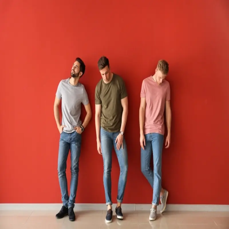 Áo thun và quần jeans slim-fit nam