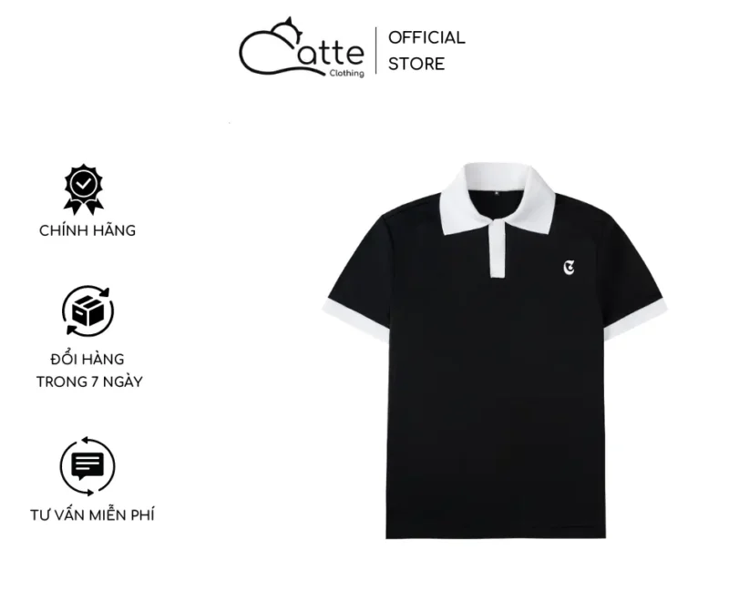 Áo Polo Nam Nữ Catte Clothing Màu Đen