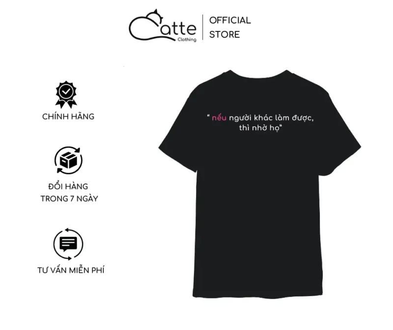 Áo Thun Nam Nữ Catte Clothing Anti Peer Pressure Màu Đen