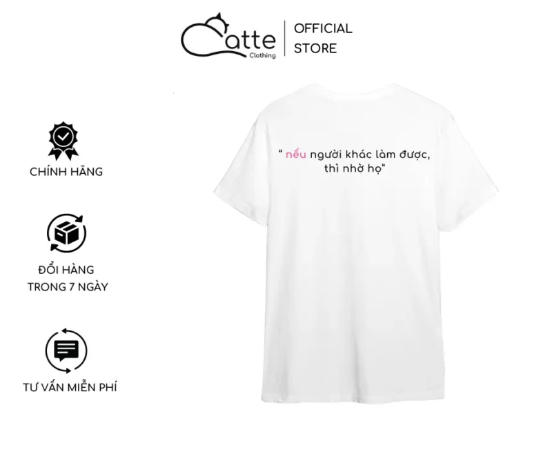 Áo Thun Nam Nữ Catte Clothing Anti Peer Pressure Màu Trắng