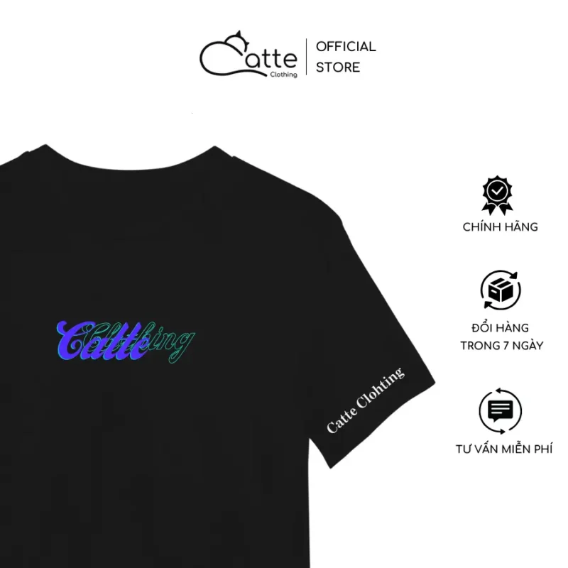 Áo Thun Nam Nữ Catte Clothing L26 Màu Đen