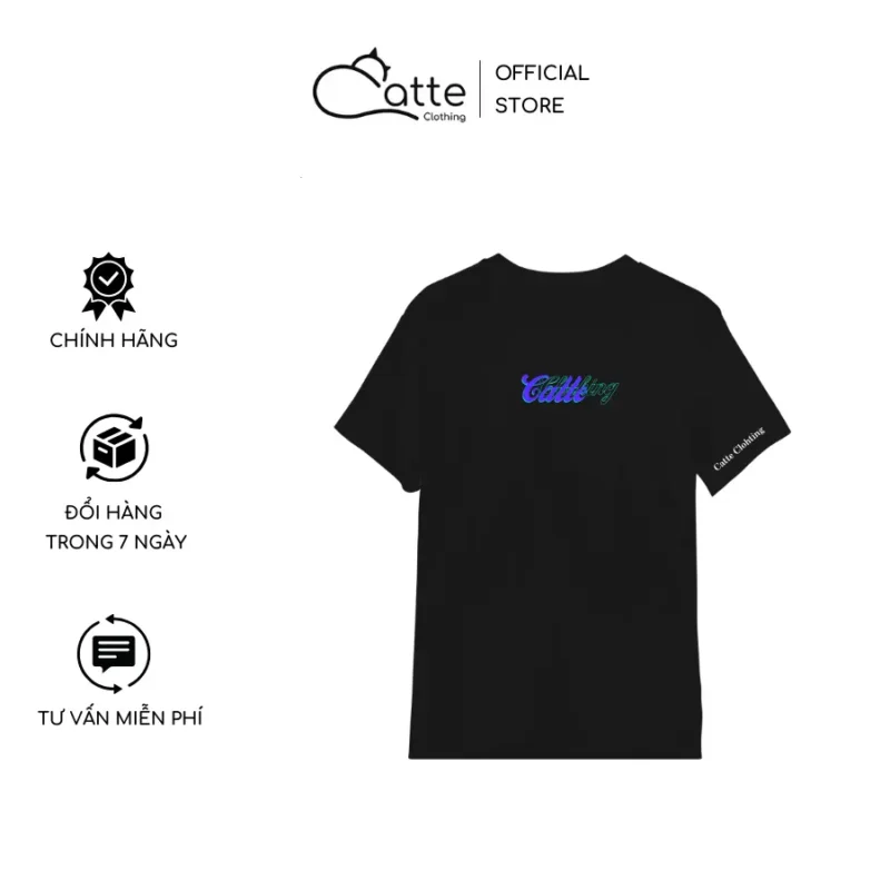 Áo Thun Nam Nữ Catte Clothing L26 Màu Đen