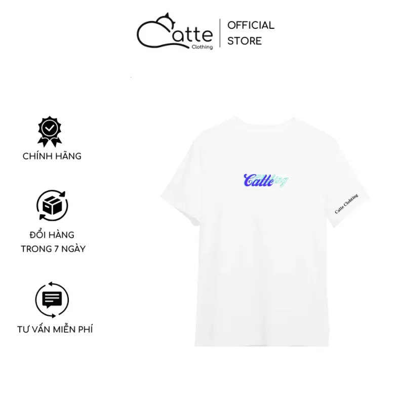 Áo Thun Nam Nữ Catte Clothing L26 Màu Trắng