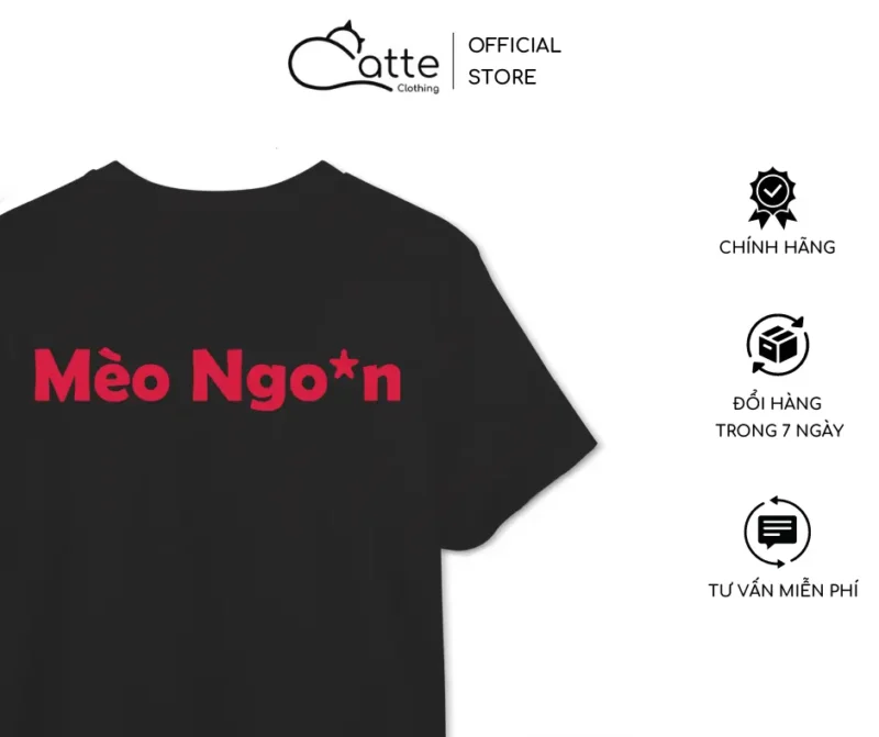 Áo Thun Nam Nữ Catte Clothing Mèo Ngoan Form Rộng Màu Đen