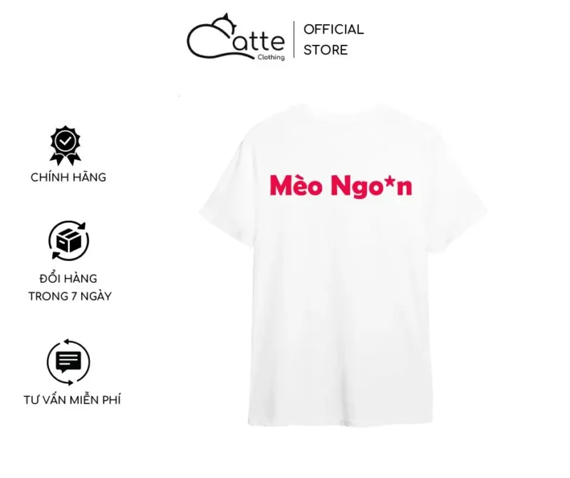 Áo Thun Nam Nữ Catte Clothing Mèo Ngoan Form Rộng Màu Trắng