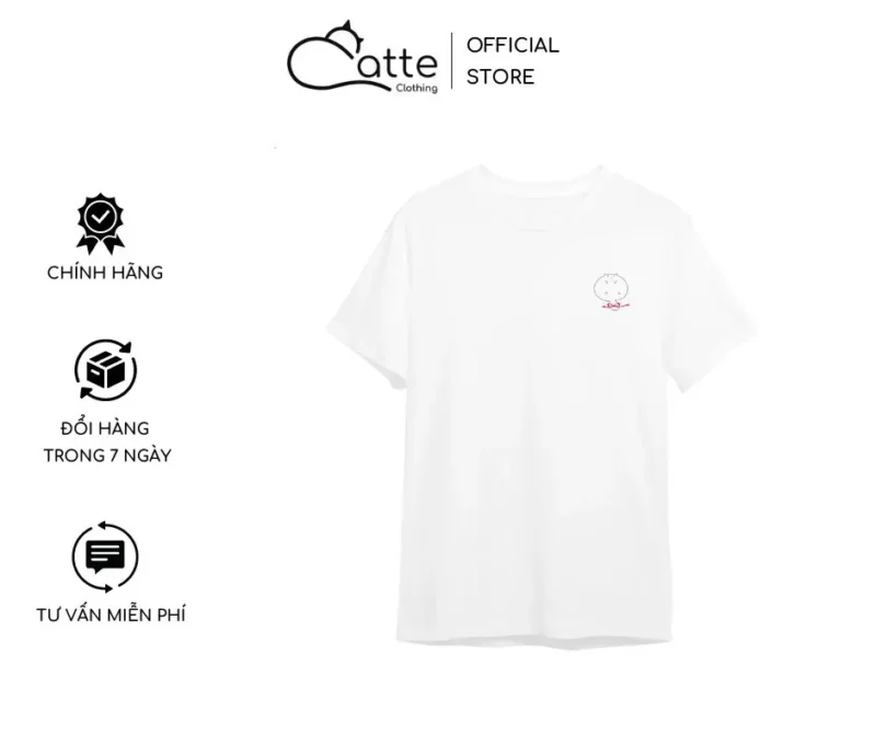 Áo Thun Nam Nữ Catte Clothing Mèo Ngoan Form Rộng Màu Trắng