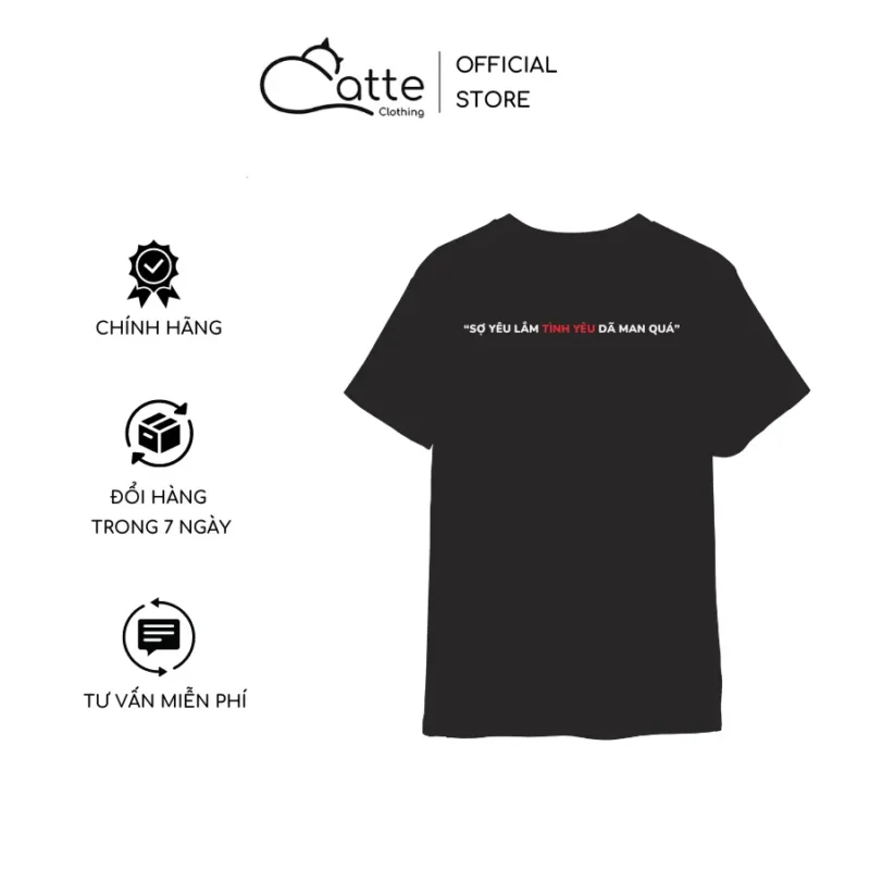 Áo Thun Nam Nữ Catte Clothing No Love Màu Đen