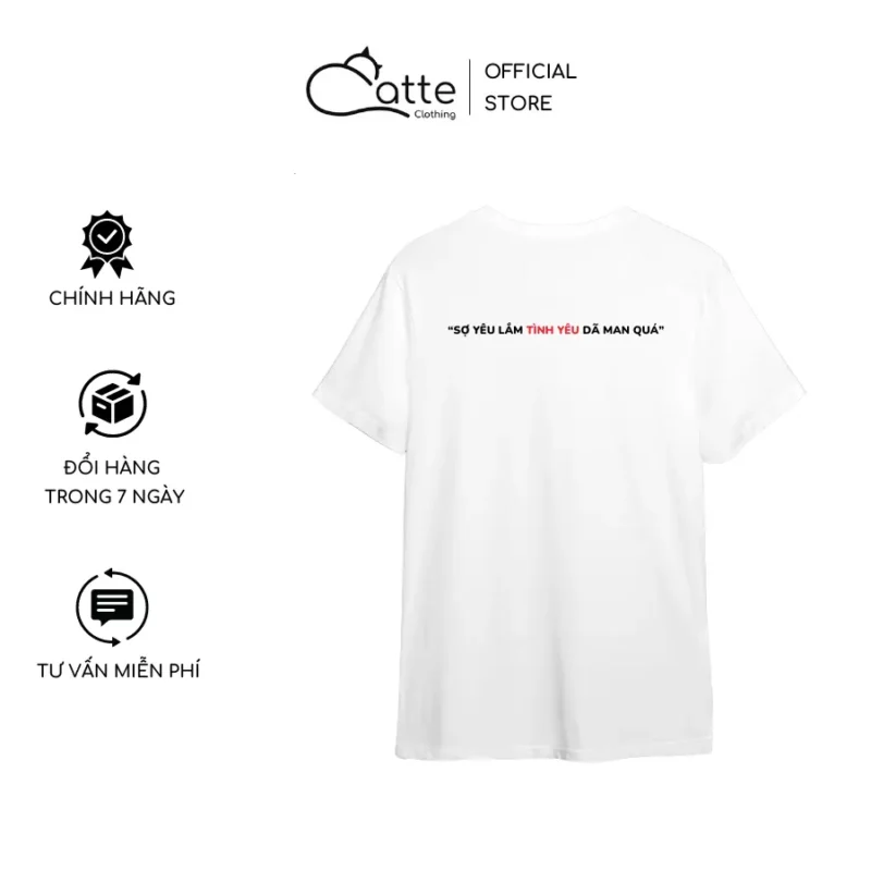 Áo Thun Nam Nữ Catte Clothing No Love Màu Trắng