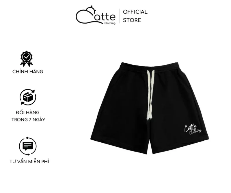 Quần Thun Nam Nữ Catte Clothing Basic Màu Đen