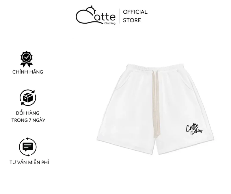 Quần Thun Nam Nữ Catte Clothing Basic Màu Trắng