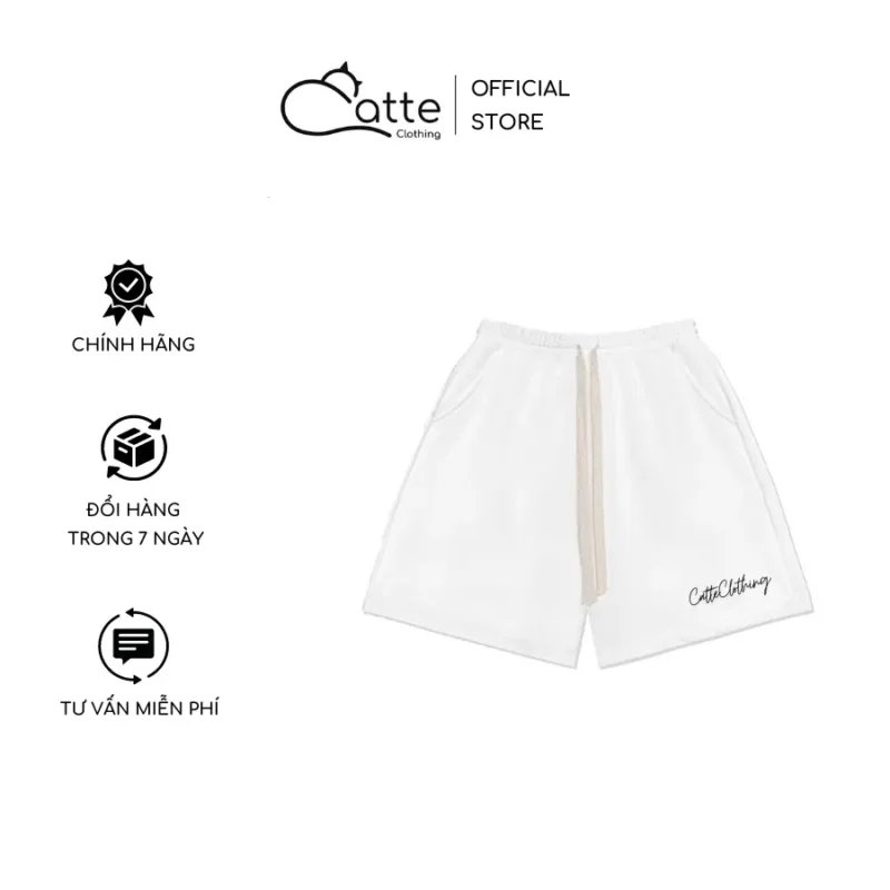 Quần Thun Nam Nữ Catte Clothing ST3 Màu Trắng