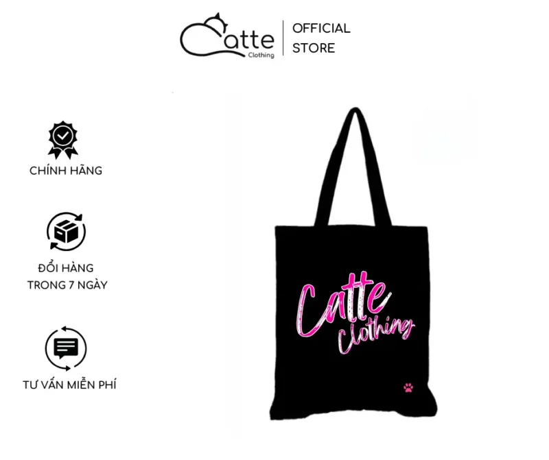 Túi Tote Catte Clothing Màu Hồng Trắng