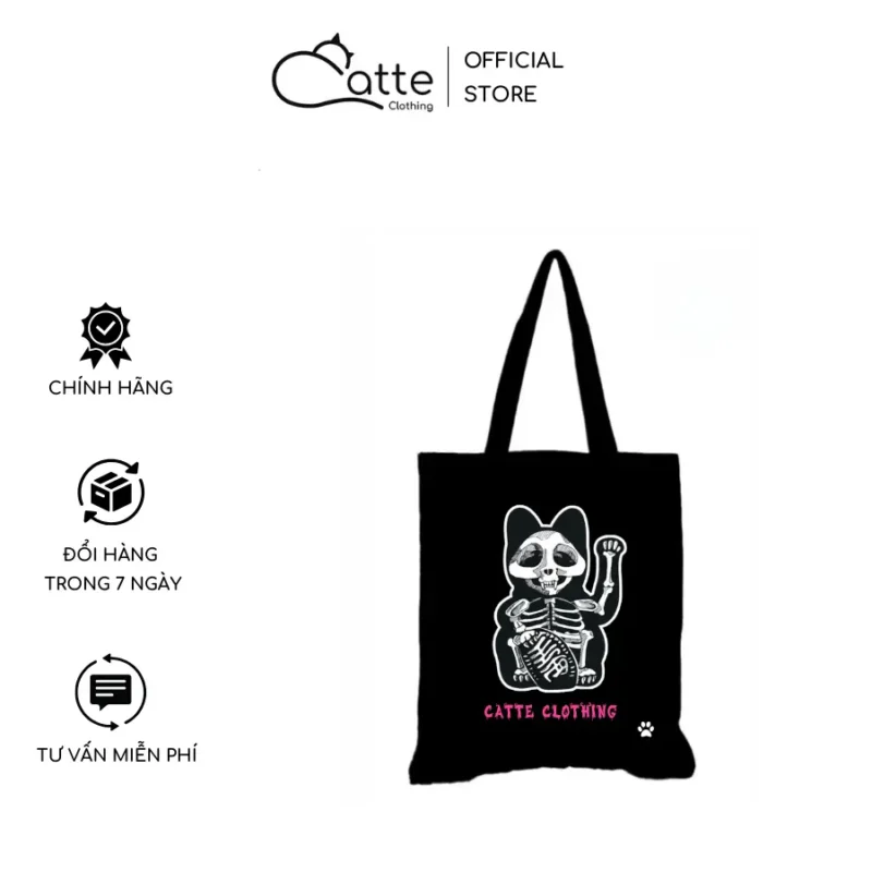 Túi Tote Catte Clothing Hình Mèo Xương